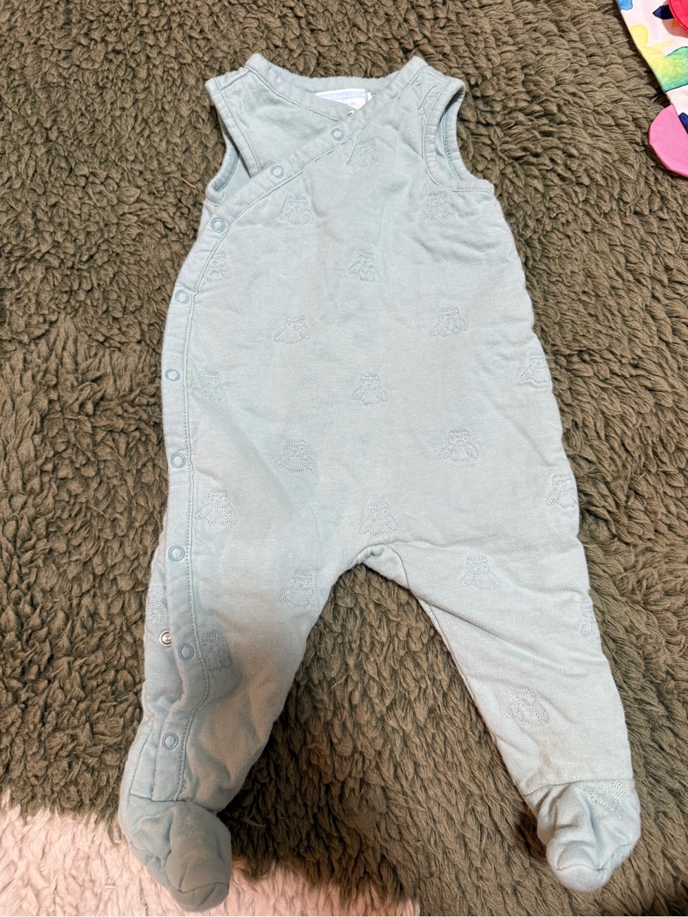 Janie and Jack Mint Green Infant Footed Romper